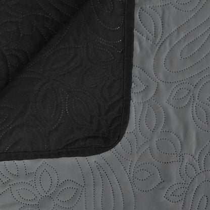 vidaXL Zweiseitige Tagesdecke Gesteppt 230 x 260 cm Grau und Schwarz
