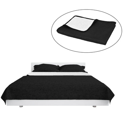 vidaXL Couvre-lit double face matelassé 170 x 210 cm Noir et blanc