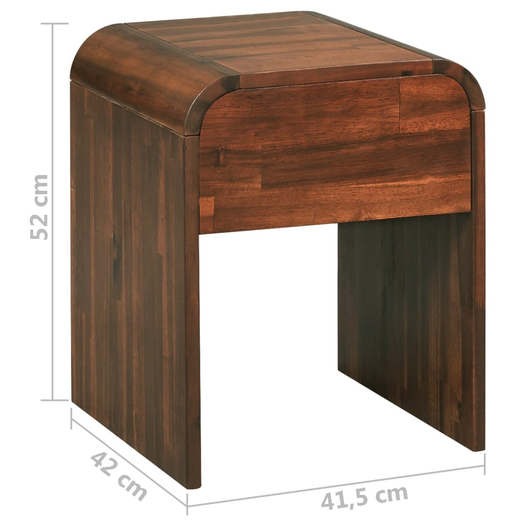 vidaXL Table de chevet 41,5x42x52 cm Bois d'acacia massif