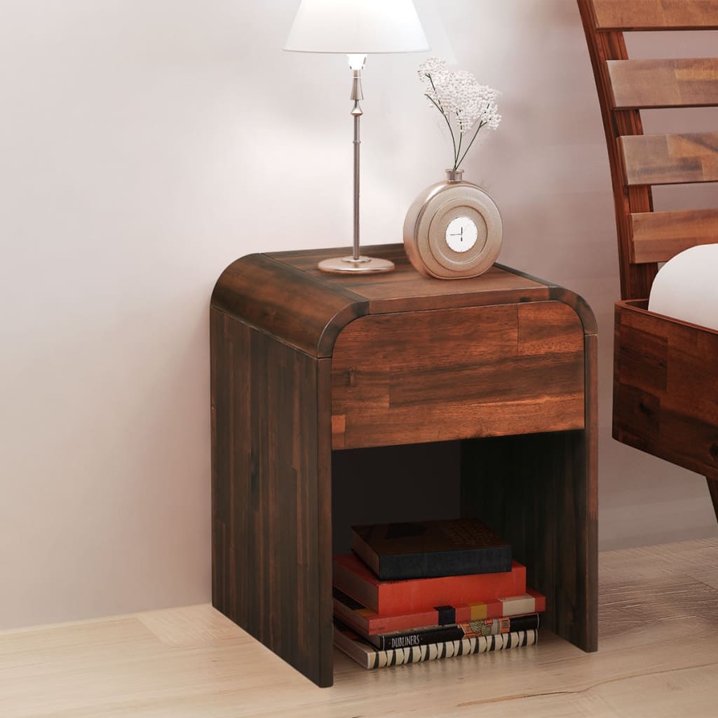 vidaXL Table de chevet 41,5x42x52 cm Bois d'acacia massif