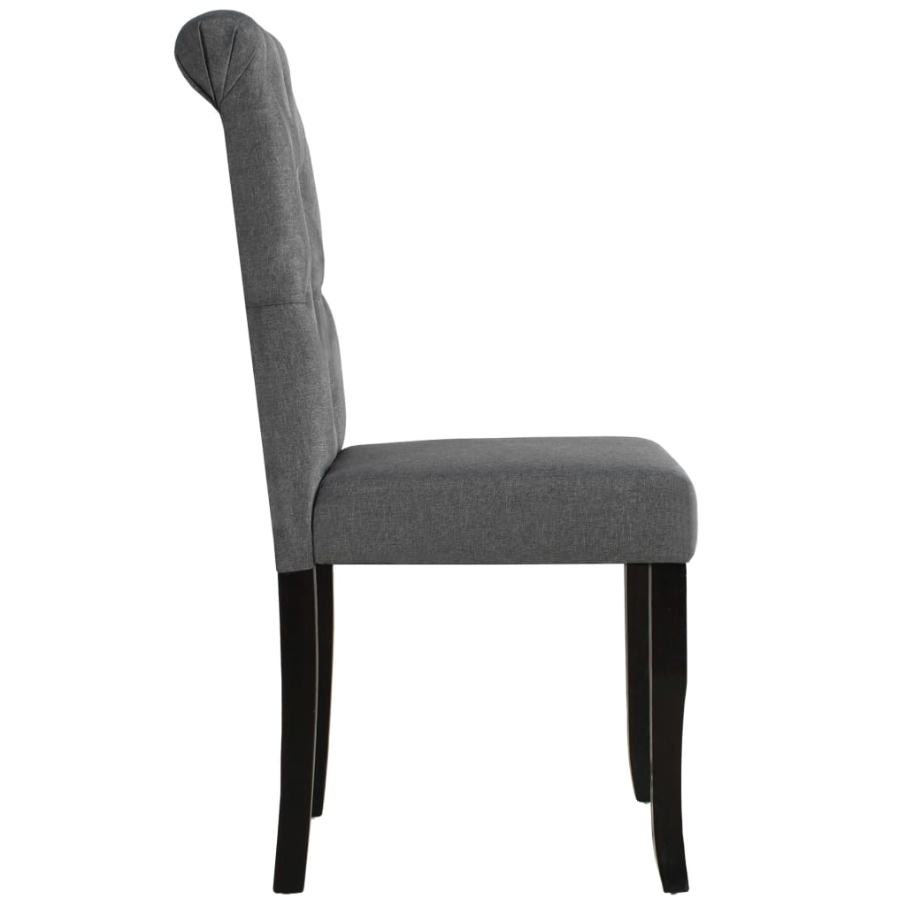 vidaXL Chaises de salle à manger 2 pcs Tissu gris foncé