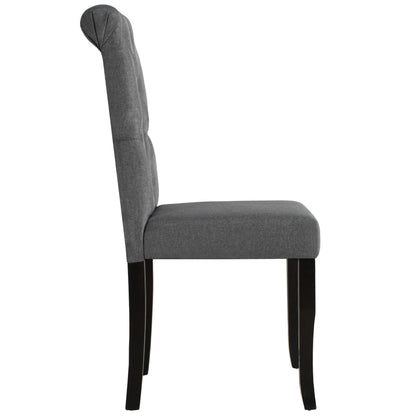 vidaXL Chaises de salle à manger 2 pcs Tissu gris foncé