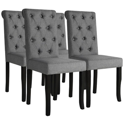 vidaXL Chaises de salle à manger 4 pcs Gris foncé Tissu