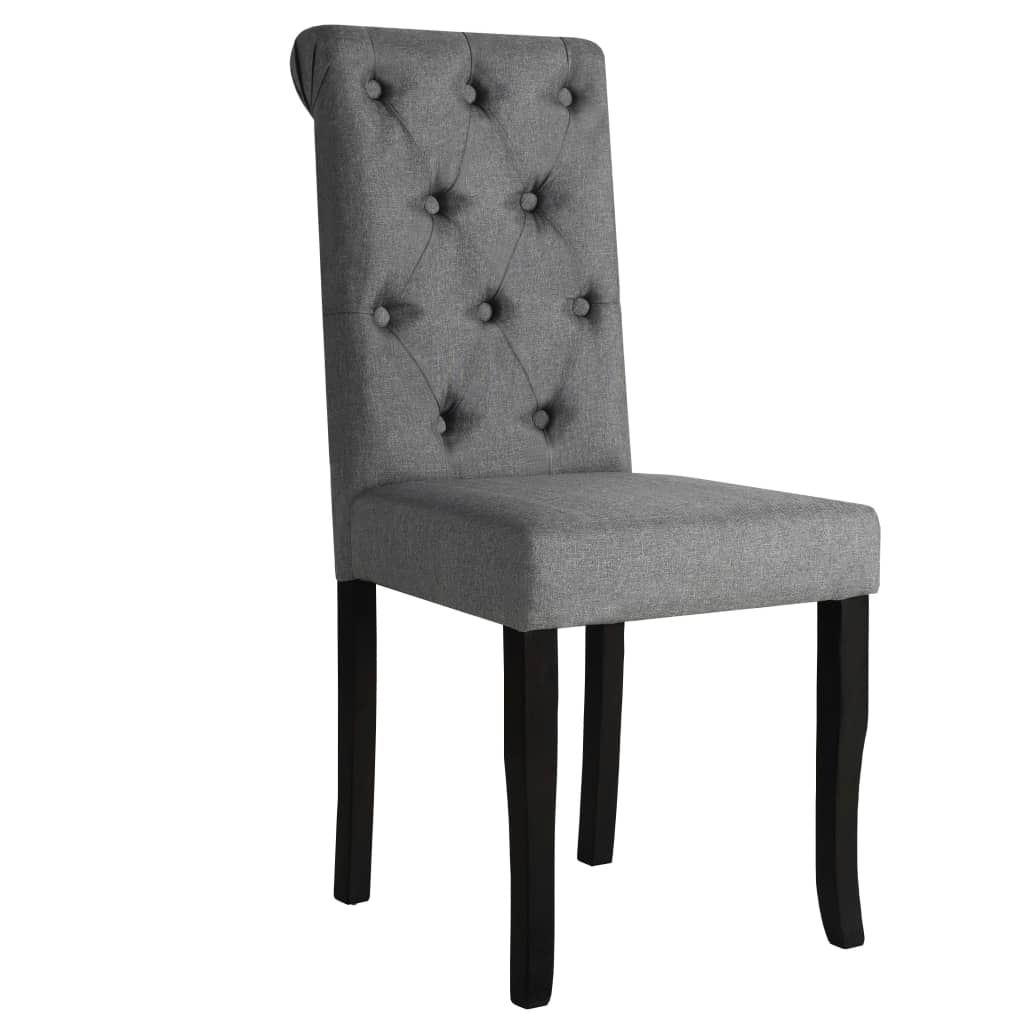 vidaXL Chaises de salle à manger 4 pcs Gris foncé Tissu