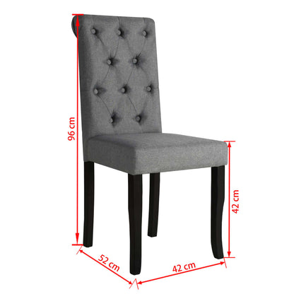 vidaXL Chaises de salle à manger 4 pcs Gris foncé Tissu