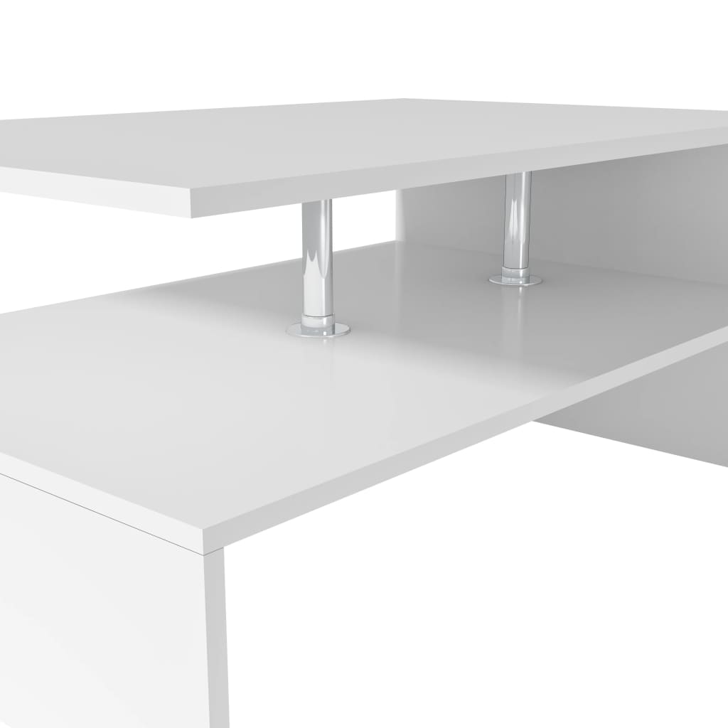vidaXL Table basse en bois d'ingénierie 90x59x42 cm Blanc