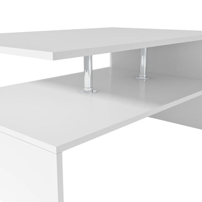 vidaXL Table basse en bois d'ingénierie 90x59x42 cm Blanc
