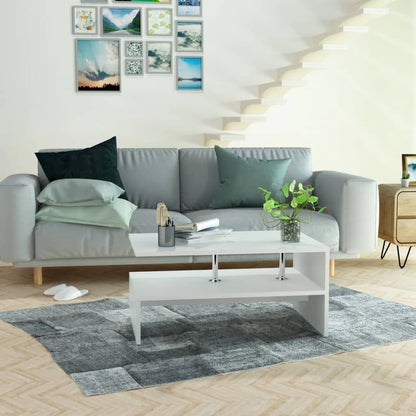 vidaXL Table basse en bois d'ingénierie 90x59x42 cm Blanc