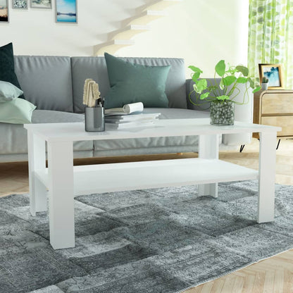 vidaXL Table basse Bois d'ingénierie 100x59x42 cm Blanc