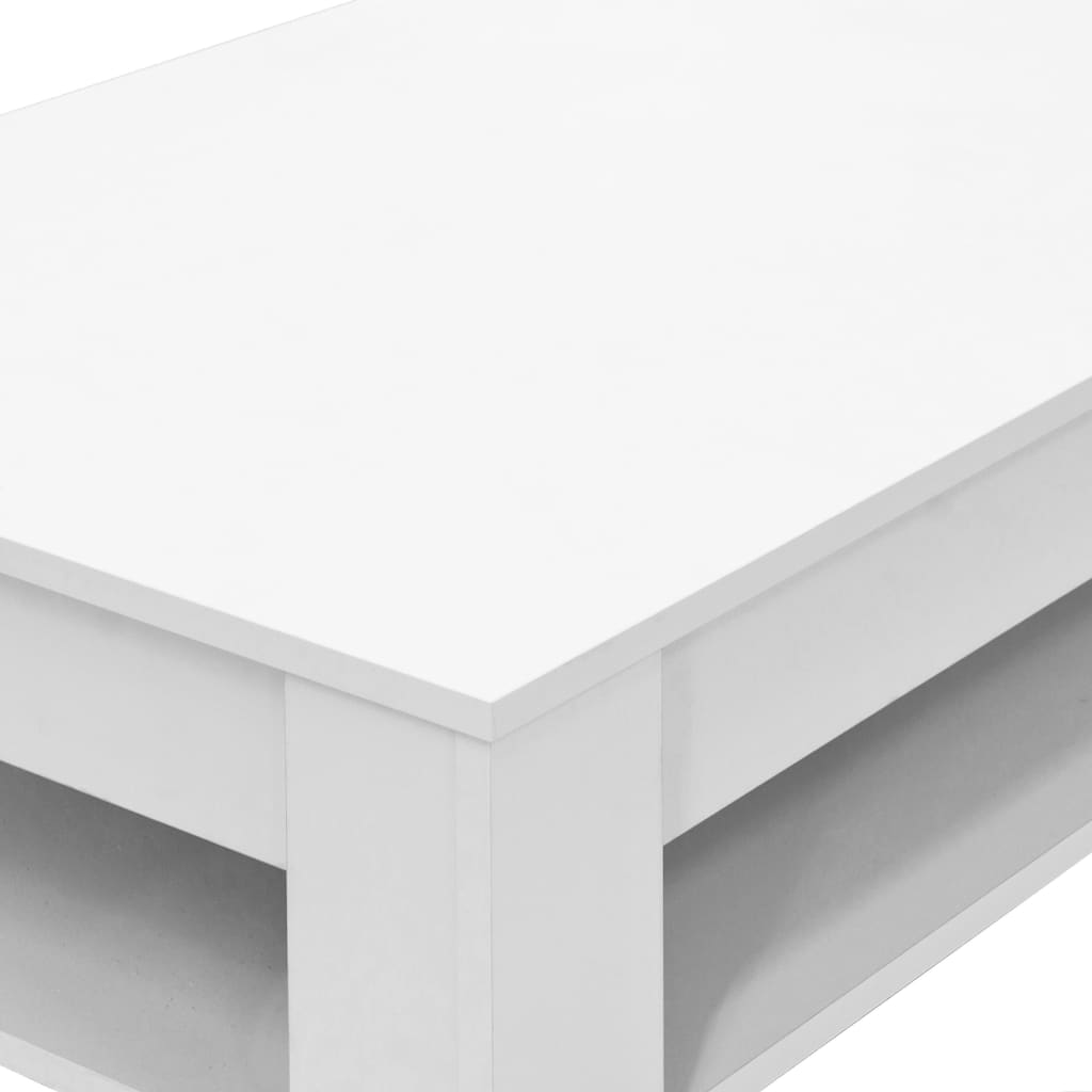 vidaXL Table basse en bois d'ingénierie 110x65x48 cm Blanc