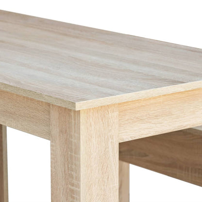 vidaXL Ensemble de salle à manger 3 pièces Table et bancs en bois d'ingénierie Chêne