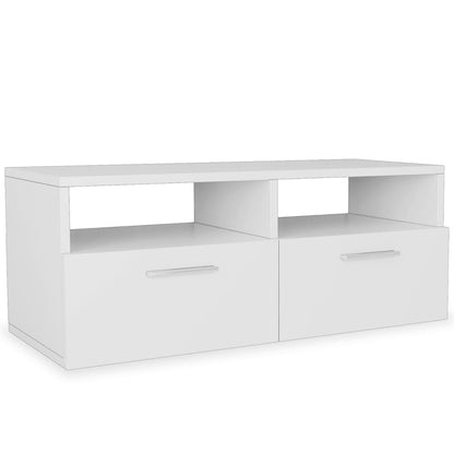 vidaXL Meuble TV Bois d'ingénierie 95x35x36 cm Blanc