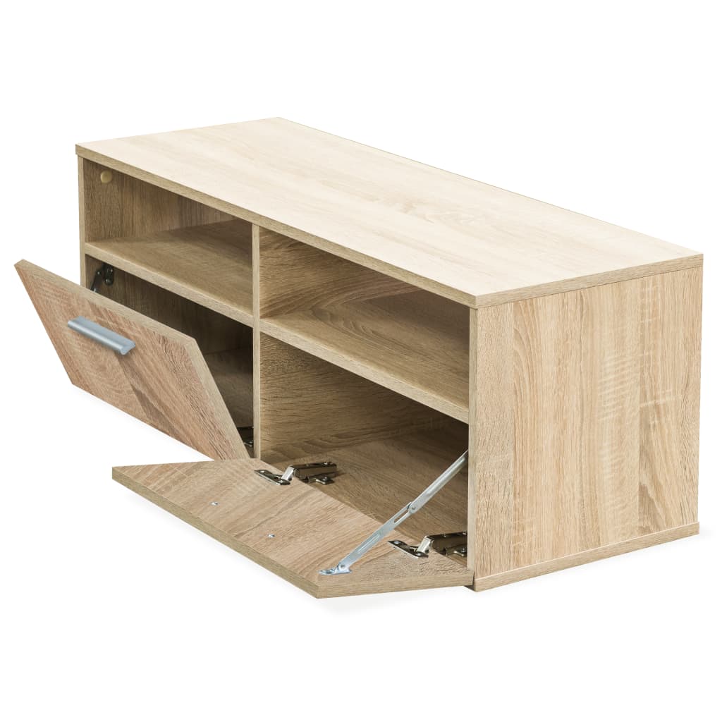 vidaXL Meuble TV bois d'ingénierie 95x35x36 cm Chêne