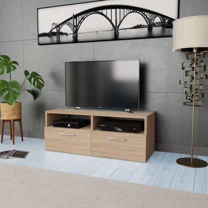 vidaXL Meuble TV bois d'ingénierie 95x35x36 cm Chêne