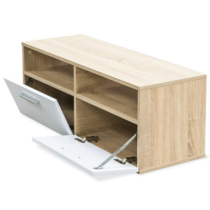 Meuble TV vidaXL bois d'ingénierie 95x35x36 cm chêne et blanc