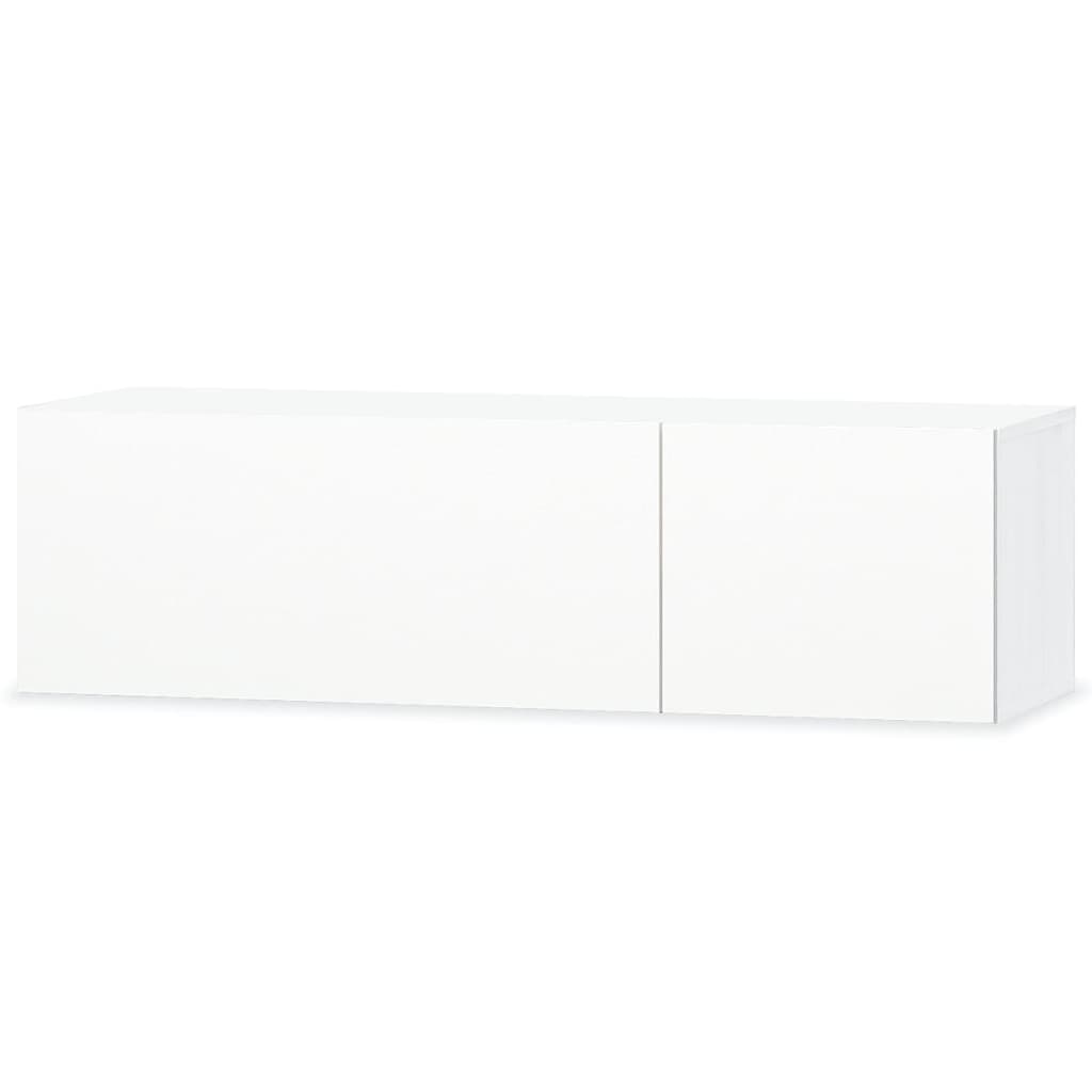 vidaXL Meuble TV en bois d'ingénierie 120x40x34 cm Blanc brillant