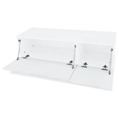 vidaXL Meuble TV en bois d'ingénierie 120x40x34 cm Blanc brillant
