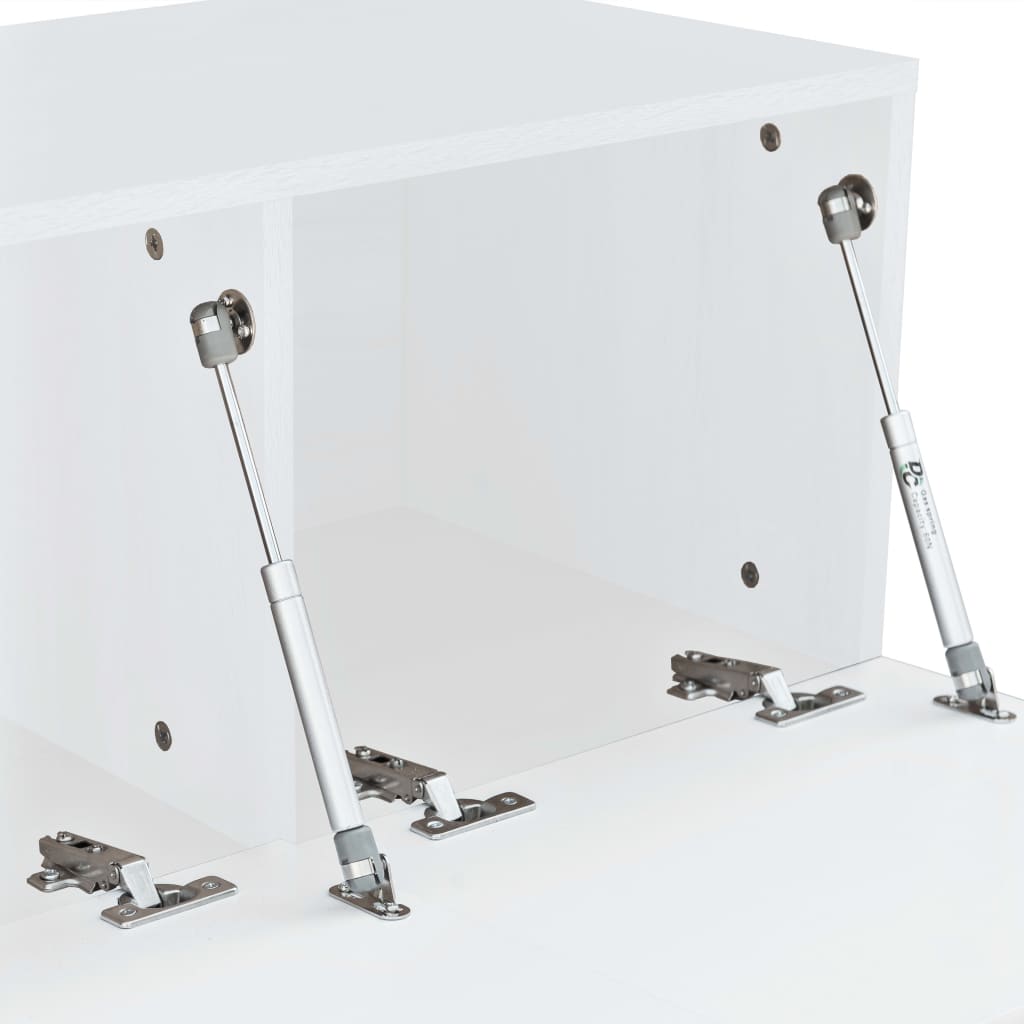 vidaXL Meuble TV en bois d'ingénierie 120x40x34 cm Blanc brillant