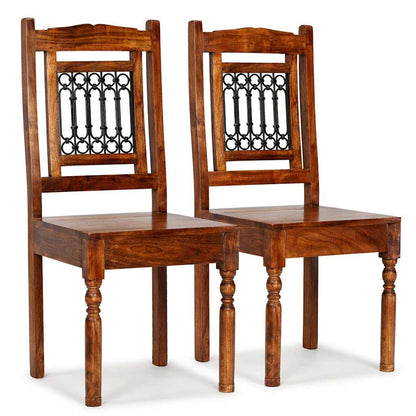 vidaXL Chaises de salle à manger 2 pcs. Bois massif avec finition couleur miel