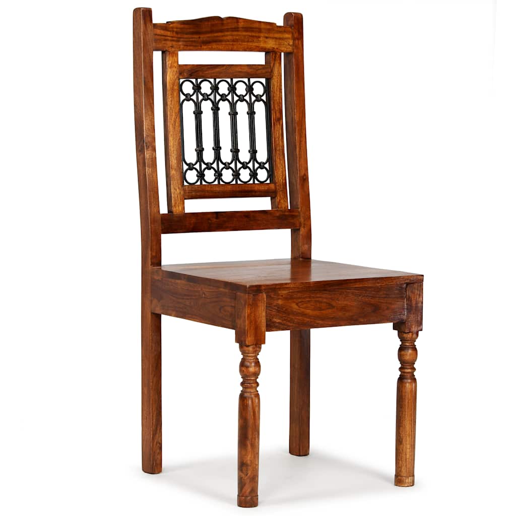 vidaXL Chaises de salle à manger 2 pcs. Bois massif avec finition couleur miel