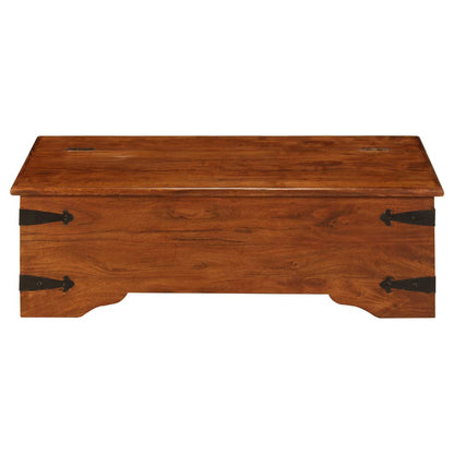 vidaXL Table basse en bois massif avec finition couleur miel 110x55x35 cm