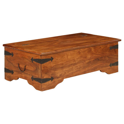 vidaXL Table basse en bois massif avec finition couleur miel 110x55x35 cm