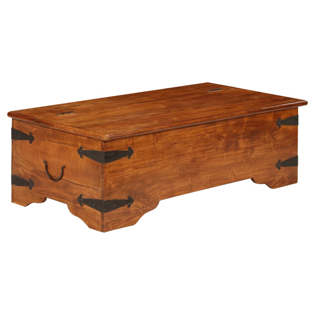 vidaXL Table basse en bois massif avec finition couleur miel 110x55x35 cm