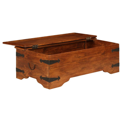 vidaXL Table basse en bois massif avec finition couleur miel 110x55x35 cm