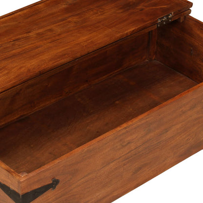 vidaXL Table basse en bois massif avec finition couleur miel 110x55x35 cm