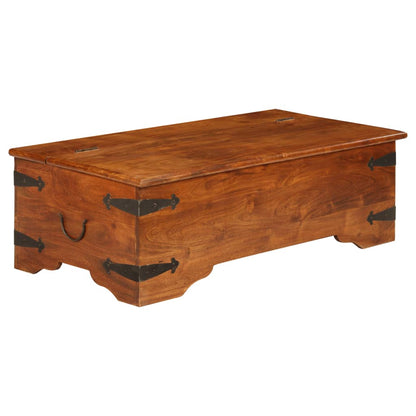 vidaXL Table basse en bois massif avec finition couleur miel 110x55x35 cm