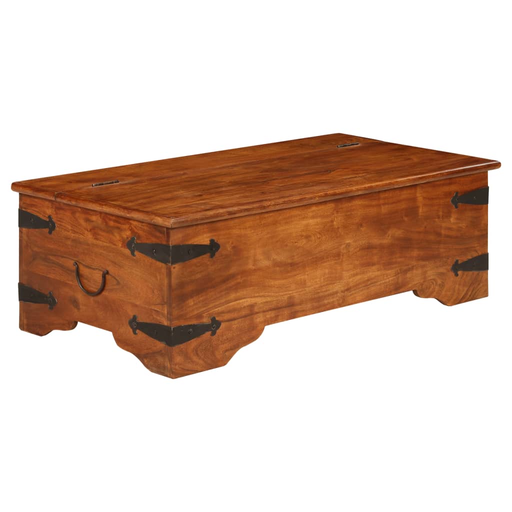 vidaXL Table basse en bois massif avec finition couleur miel 110x55x35 cm