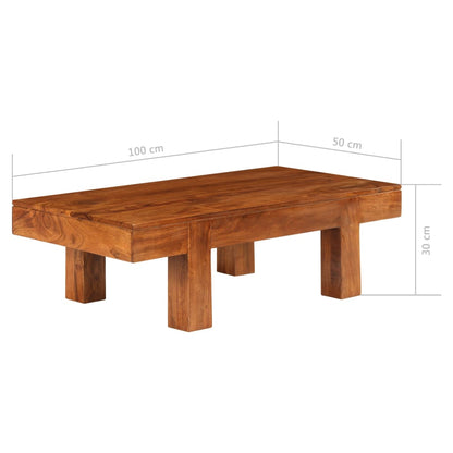 vidaXL Table basse en bois massif avec finition couleur miel 100x50x30 cm