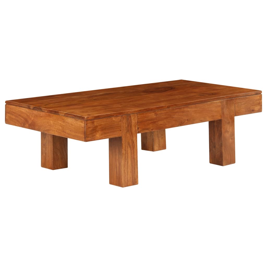 vidaXL Table basse en bois massif avec finition couleur miel 100x50x30 cm