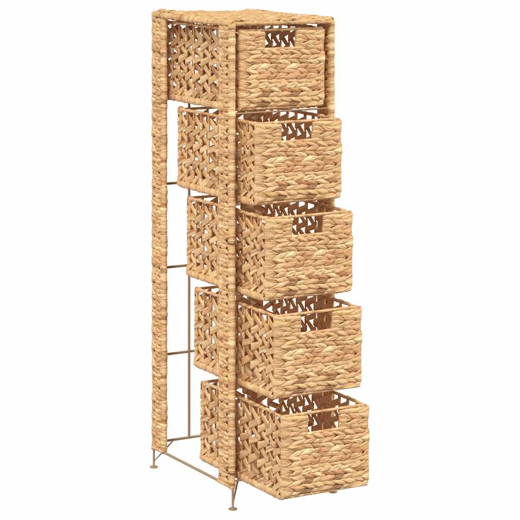 vidaXL Standregal mit 5 Körben 25,5x37x100 cm Wasserhyazinthe