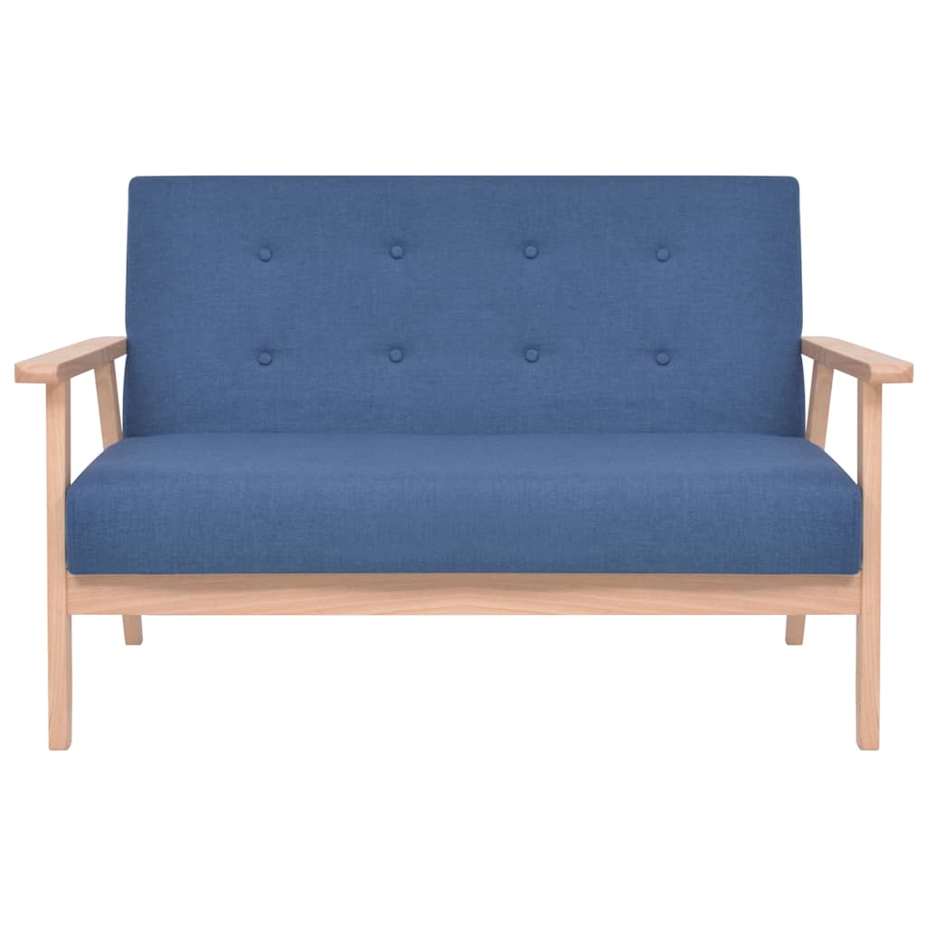 vidaXL Sofagarnitur 2-tlg. Stoff Blau
