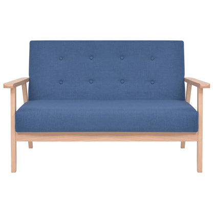vidaXL Sofagarnitur 2-tlg. Stoff Blau