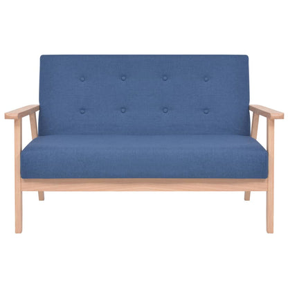 vidaXL Sofagarnitur 3-tlg. Stoff Blau