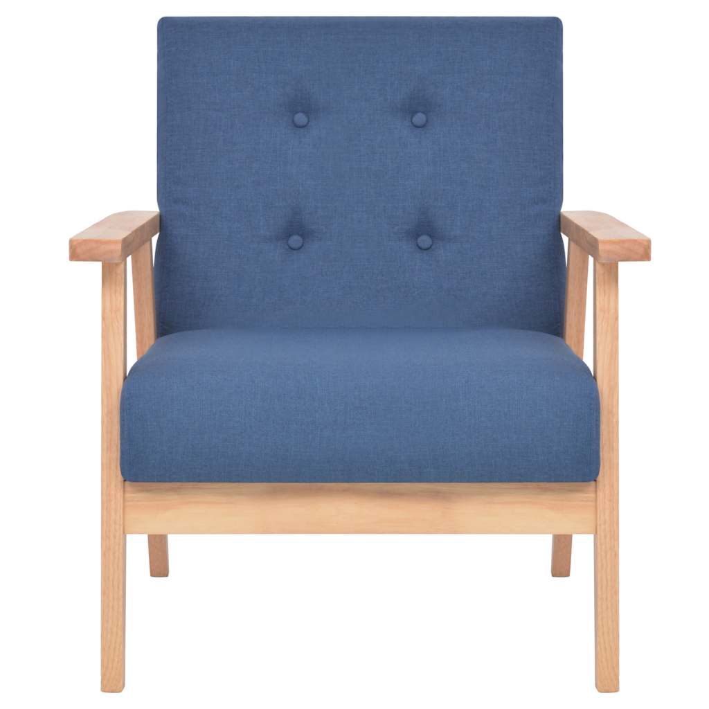 vidaXL Sofagarnitur 3-tlg. Stoff Blau
