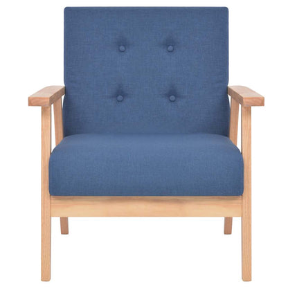 vidaXL Sofagarnitur 3-tlg. Stoff Blau