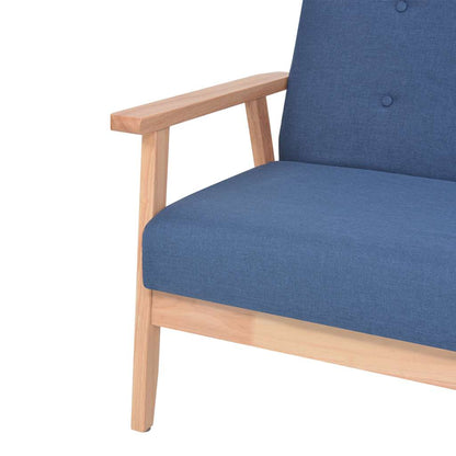 vidaXL Sofagarnitur 3-tlg. Stoff Blau