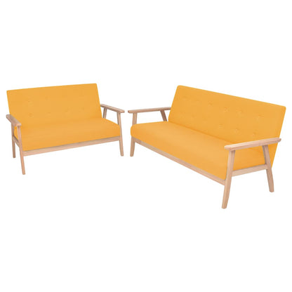 vidaXL Sofagarnitur 2-tlg. Stoff Gelb