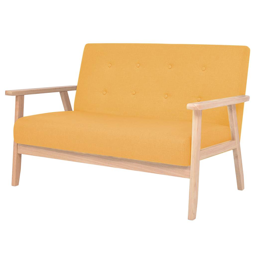 vidaXL Sofagarnitur 2-tlg. Stoff Gelb