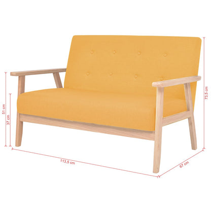 vidaXL Sofagarnitur 2-tlg. Stoff Gelb