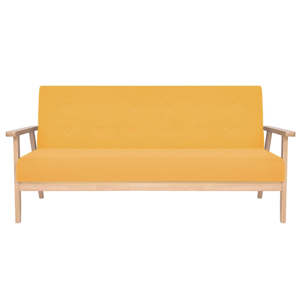vidaXL Sofagarnitur 3-tlg. Stoff Gelb