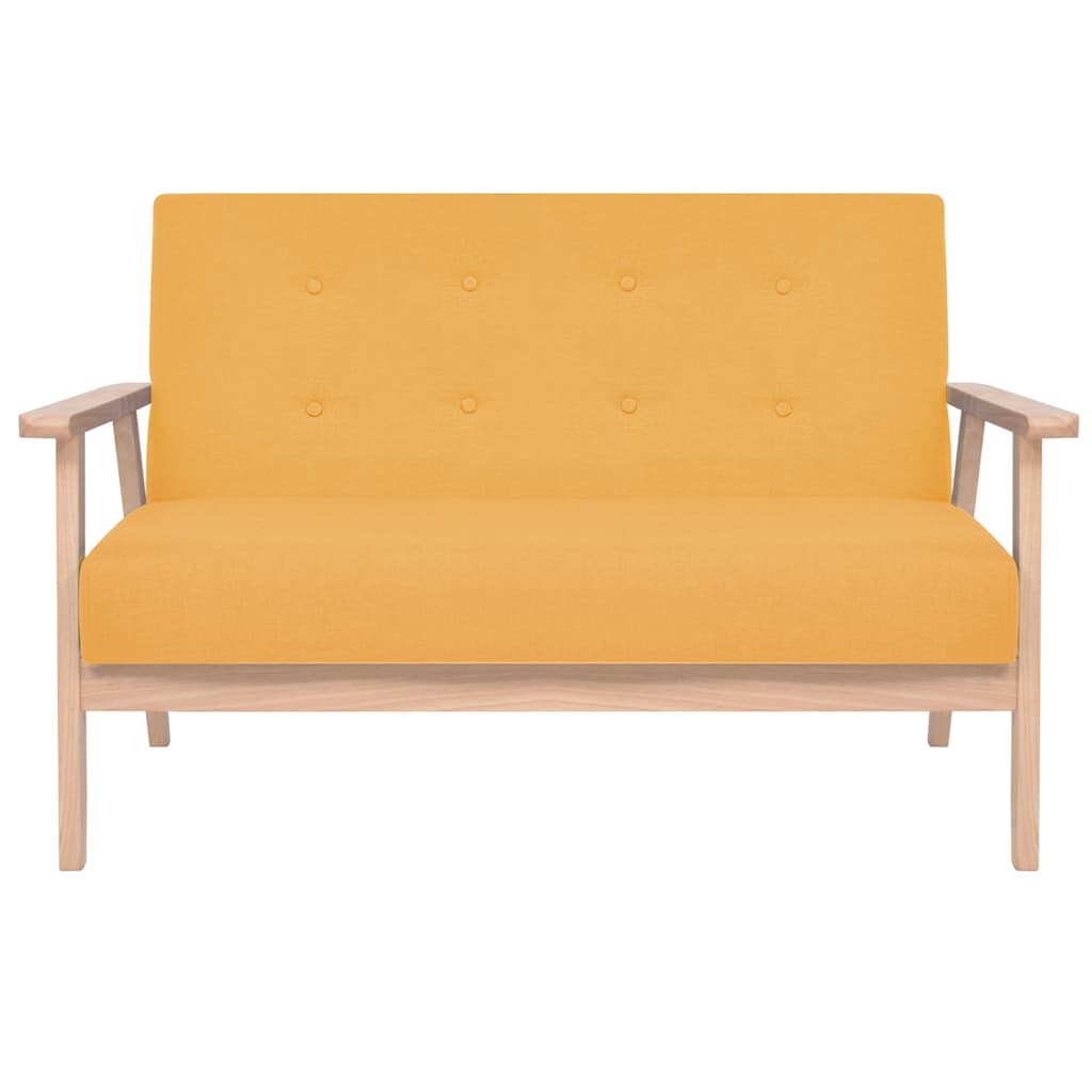 vidaXL Sofagarnitur 3-tlg. Stoff Gelb
