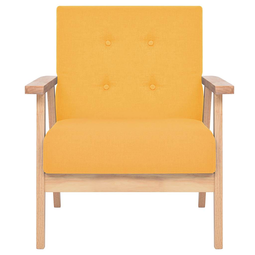 vidaXL Sofagarnitur 3-tlg. Stoff Gelb