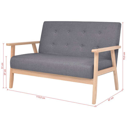 vidaXL Sofa-Set 3-tlg. Stoff Dunkelgrau