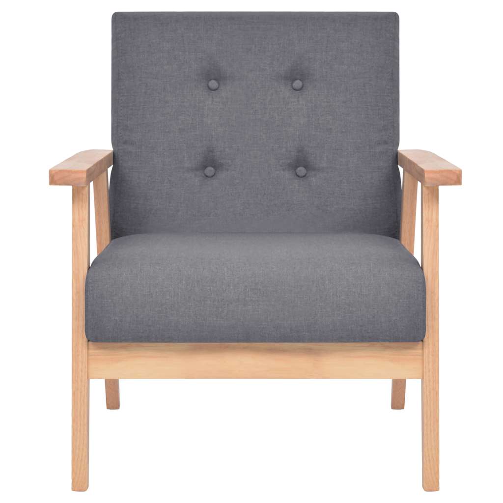 vidaXL Sofa-Set 3-tlg. Stoff Dunkelgrau