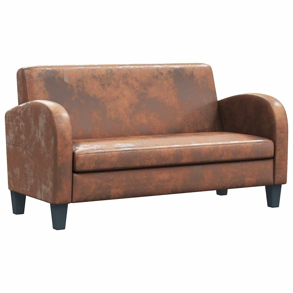 vidaXL Sofa 2-Sitzer Wildleder-Optik Braun