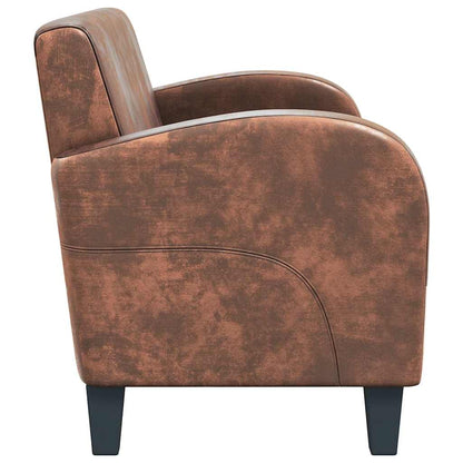 vidaXL Sofa 2-Sitzer Wildleder-Optik Braun